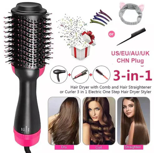 One Step 3-in-1 Hot Air Brush – Dry, Straighten & Volumize Effortlessly 💁‍♀️ | Limited Time Offer, Hurry Up! 🔥