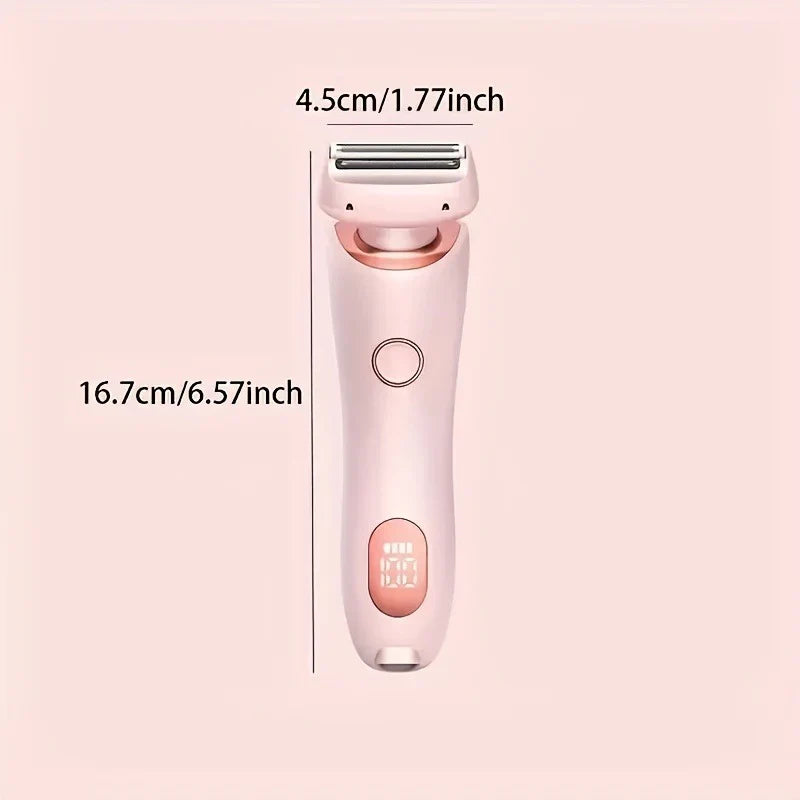 2-in-1 Women's Electric Shaver & Bikini Trimmer | Waterproof Face & Body Hair Remover