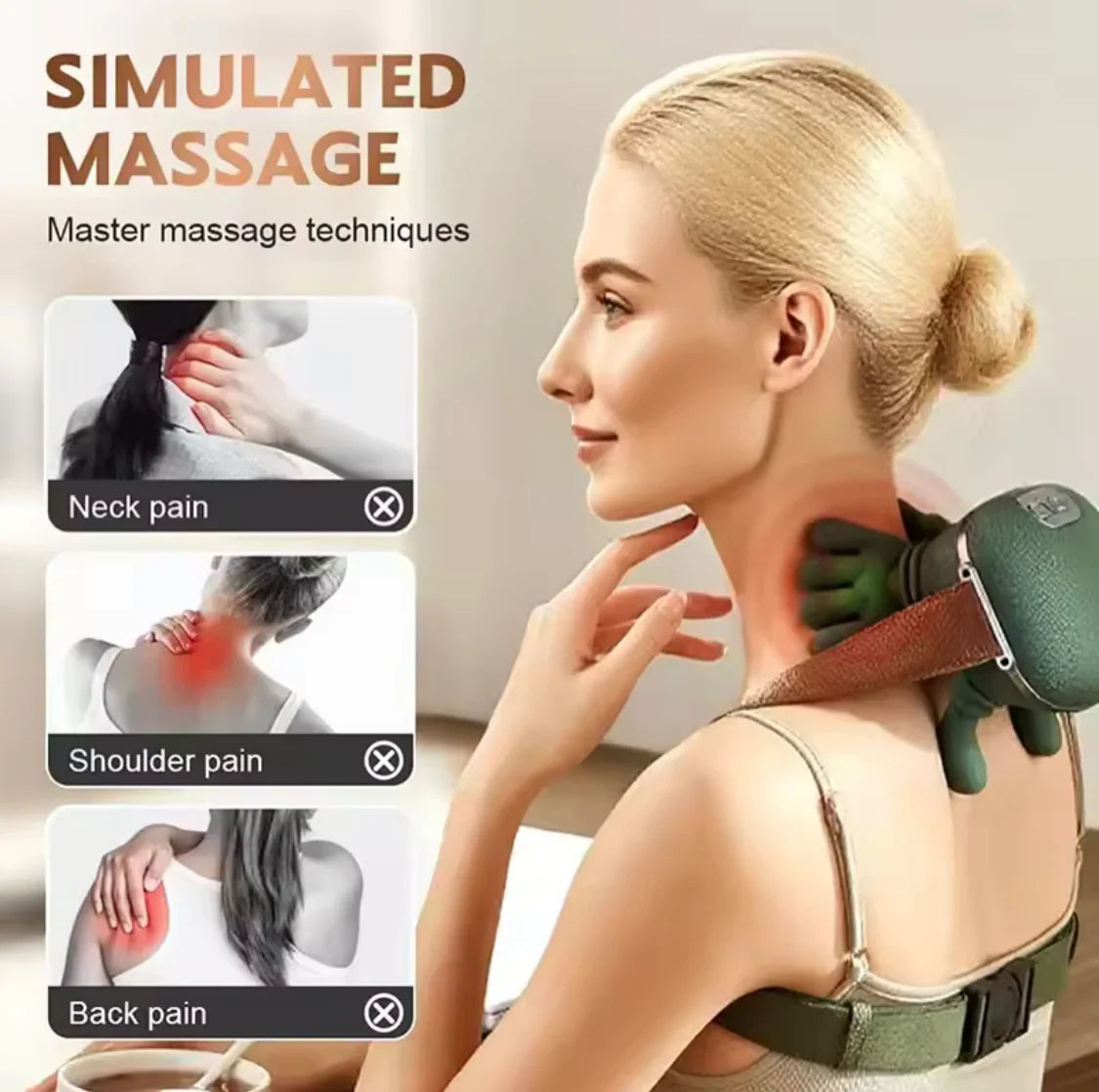 .Heated Pillow Neck And Back Massager, Bionic Neck Shoulder Massager, Electric Kneading Muscles Massager