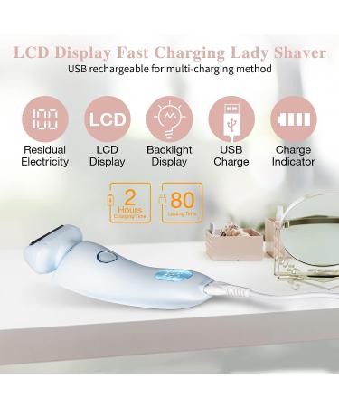 2-in-1 Women's Electric Shaver & Bikini Trimmer | Waterproof Face & Body Hair Remover