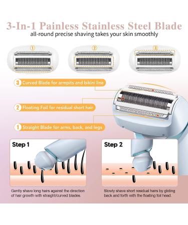 2-in-1 Women's Electric Shaver & Bikini Trimmer | Waterproof Face & Body Hair Remover