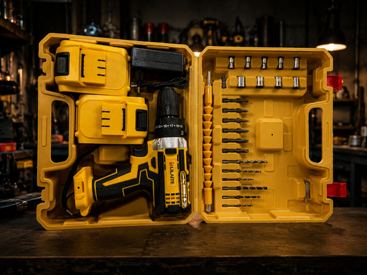 48V Cordless Drill Machine Kit 29PCS Complete Set with Double Rechargeable Batteries & Carry Case