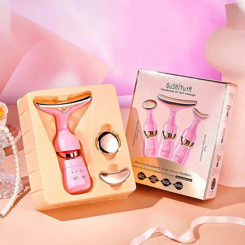 🌸 3-in-1 EMS Facial Lift Device ✨ Professional Anti-Aging Massager 💆‍♀️ Face, Neck & Eyes
