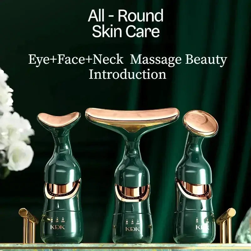 🌸 3-in-1 EMS Facial Lift Device ✨ Professional Anti-Aging Massager 💆‍♀️ Face, Neck & Eyes