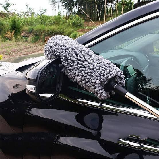 Soft Cotton Car Duster with Extendable Handle for Interior & Exterior Cleaning