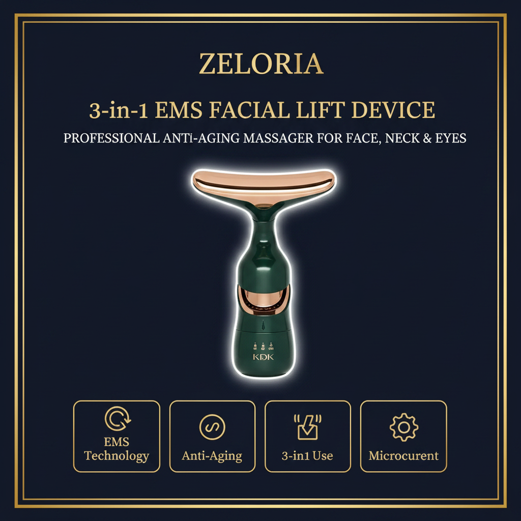 🌸 3-in-1 EMS Facial Lift Device ✨ Professional Anti-Aging Massager 💆‍♀️ Face, Neck & Eyes