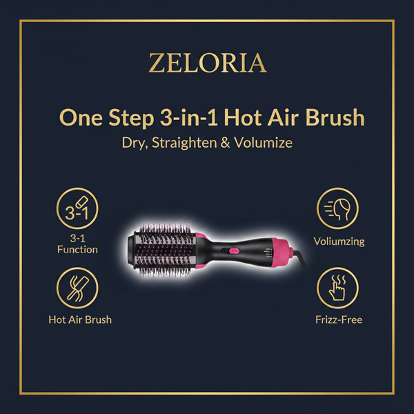 One Step 3-in-1 Hot Air Brush – Dry, Straighten & Volumize Effortlessly 💁‍♀️ | Limited Time Offer, Hurry Up! 🔥