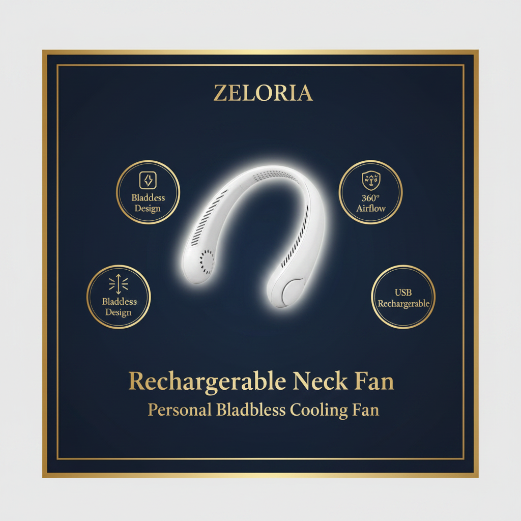 Rechargeable Neck Fan – Personal Bladeless Cooling Fan