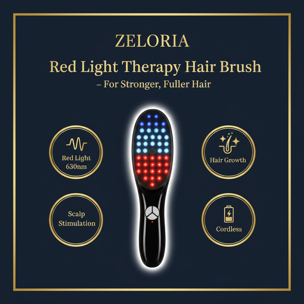 Red Light Therapy Hair Brush – For Stronger, Fuller Hair 🔴💪