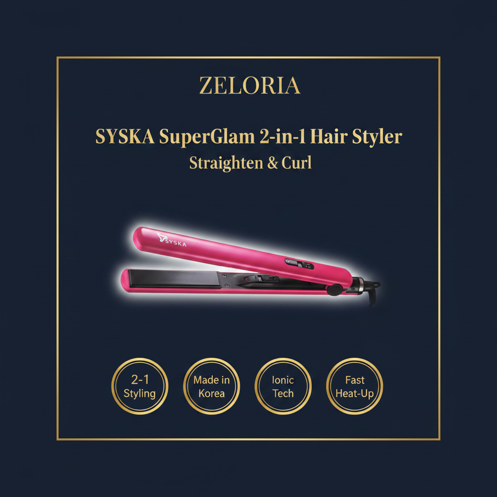 ✨ SYSKA SuperGlam 2-in-1 Hair Styler 🌟 | Straighten & Curl with Ease! 💁‍♀️ | Made in Korea 🇰🇷