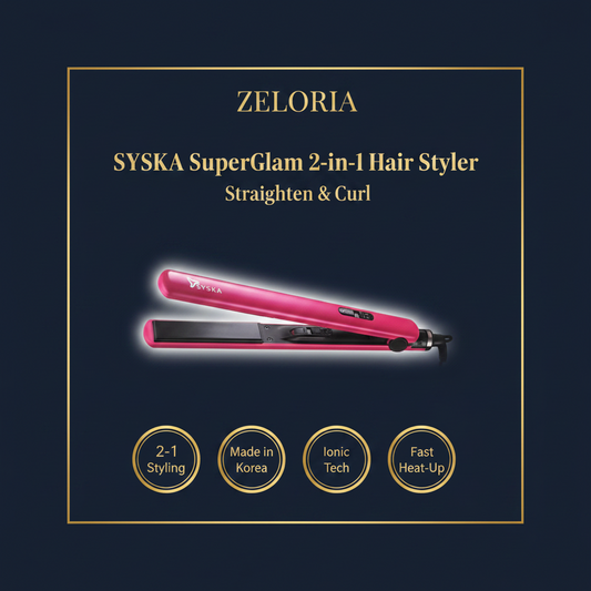✨ SYSKA SuperGlam 2-in-1 Hair Styler 🌟 | Straighten & Curl with Ease! 💁‍♀️ | Made in Korea 🇰🇷